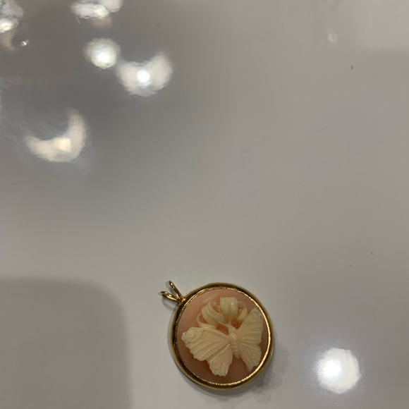 Vintage Trifari Gold and Cream Butterfly Pendant - Picture 3 of 7